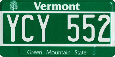 VT license plate YCY552