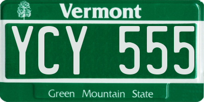 VT license plate YCY555