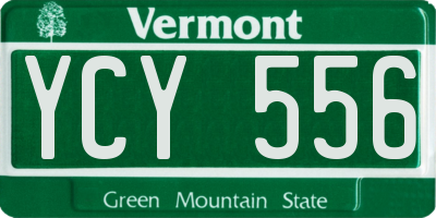 VT license plate YCY556