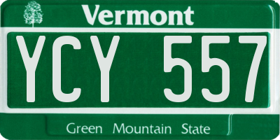 VT license plate YCY557