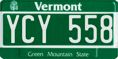 VT license plate YCY558