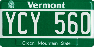 VT license plate YCY560