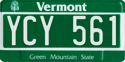 VT license plate YCY561