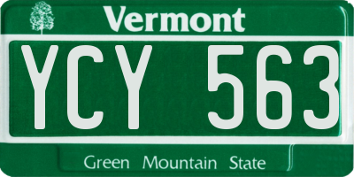 VT license plate YCY563