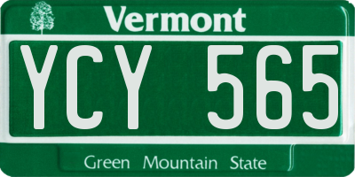 VT license plate YCY565