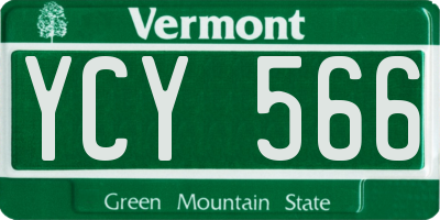 VT license plate YCY566