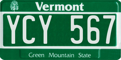VT license plate YCY567