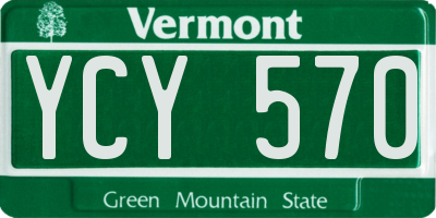 VT license plate YCY570