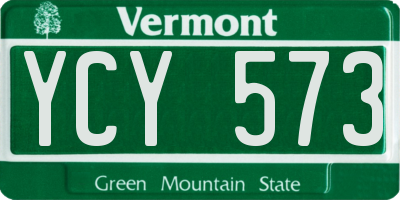 VT license plate YCY573