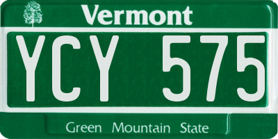 VT license plate YCY575