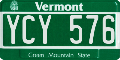 VT license plate YCY576