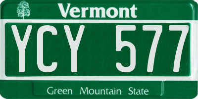 VT license plate YCY577
