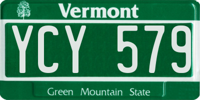 VT license plate YCY579
