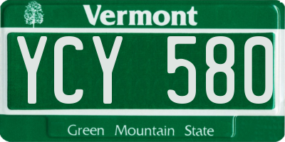 VT license plate YCY580