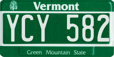 VT license plate YCY582