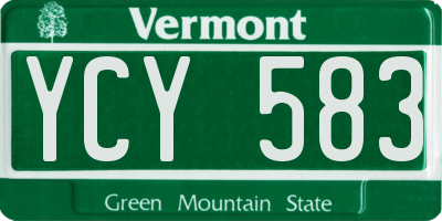 VT license plate YCY583