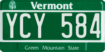 VT license plate YCY584