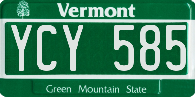 VT license plate YCY585