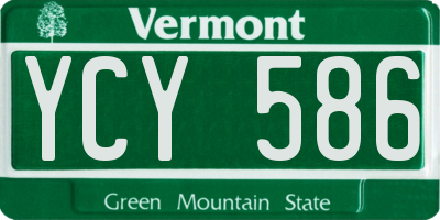 VT license plate YCY586