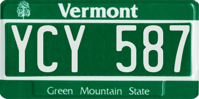 VT license plate YCY587