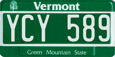 VT license plate YCY589