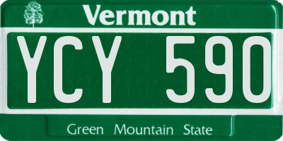 VT license plate YCY590