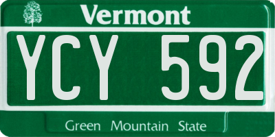 VT license plate YCY592