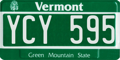 VT license plate YCY595