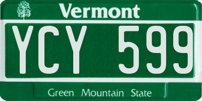 VT license plate YCY599