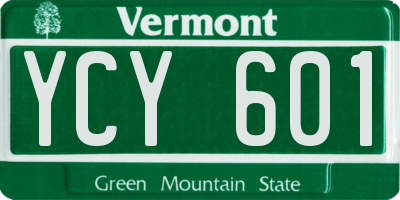 VT license plate YCY601