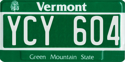VT license plate YCY604