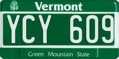 VT license plate YCY609