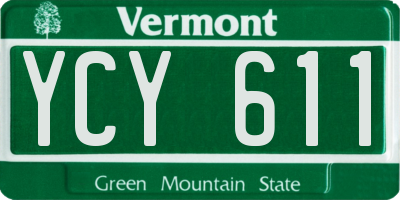 VT license plate YCY611