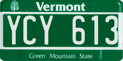VT license plate YCY613
