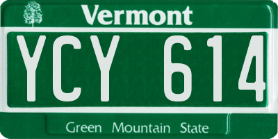 VT license plate YCY614