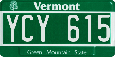 VT license plate YCY615