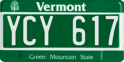VT license plate YCY617