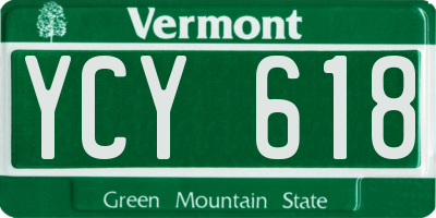 VT license plate YCY618