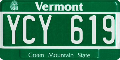 VT license plate YCY619