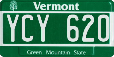 VT license plate YCY620