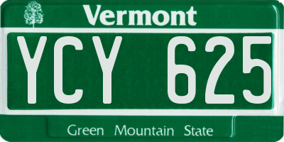 VT license plate YCY625