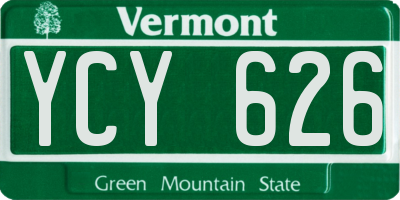 VT license plate YCY626
