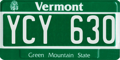 VT license plate YCY630