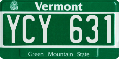 VT license plate YCY631