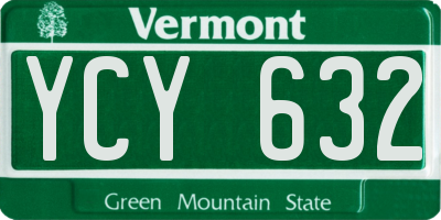 VT license plate YCY632