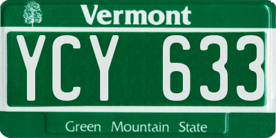 VT license plate YCY633