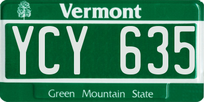 VT license plate YCY635