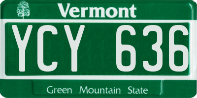 VT license plate YCY636