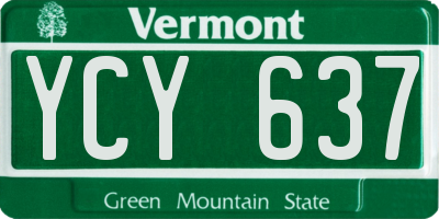 VT license plate YCY637
