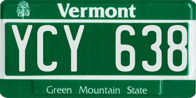VT license plate YCY638
